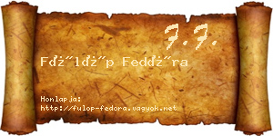 Fülöp Fedóra névjegykártya